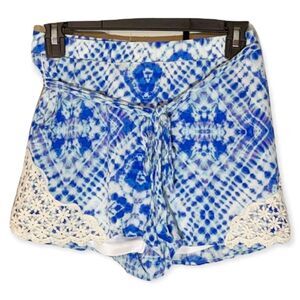 Peach Love Tie Dye and Lace Lounge Shorts S